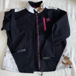 Bushmaster Black White Camo Trim Windbreaker Full Zip Womens Jacket Size Large